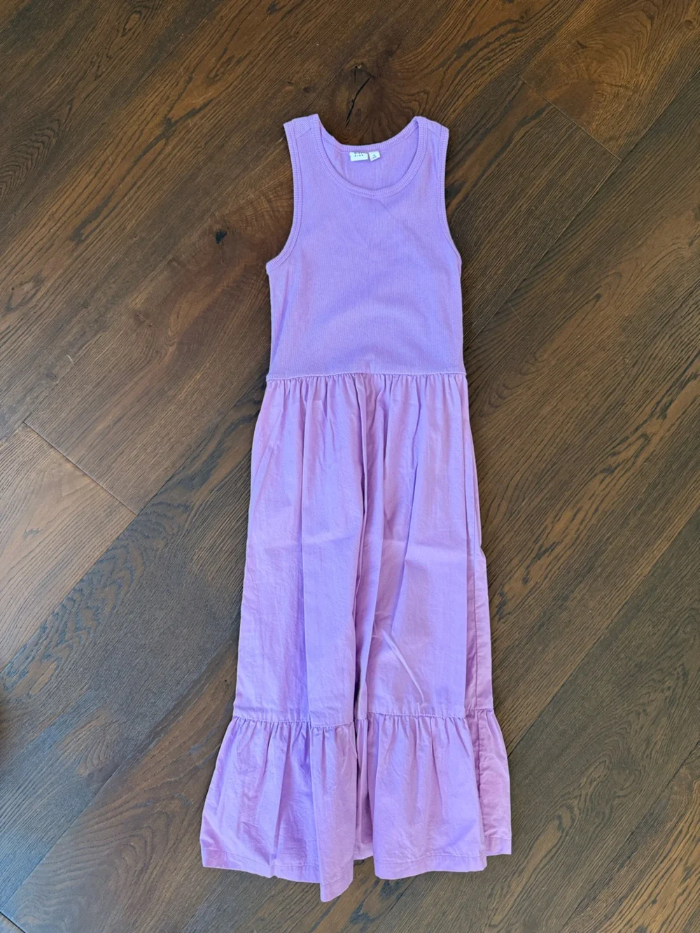 Lavender Ruffle-Hem Maxi Dress